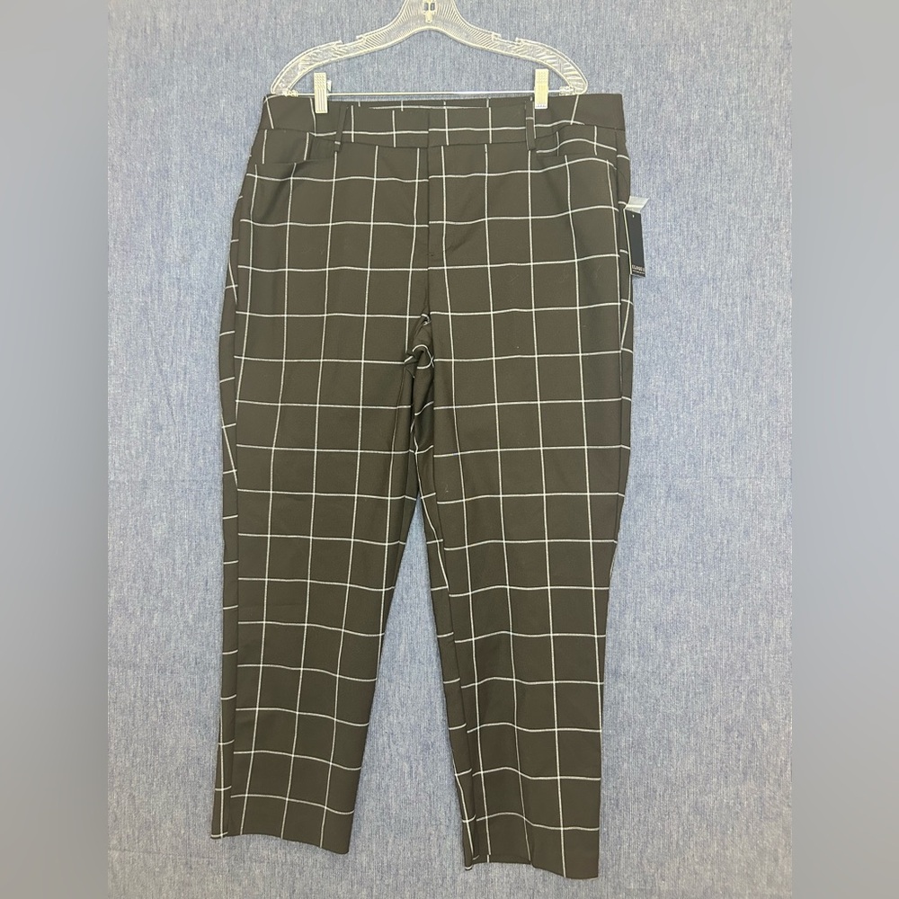 Eloquii Black Windowpane Chinos